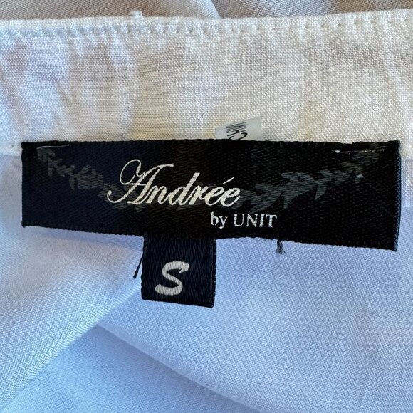 ANDREE BY UNIT Embroidered Peasant Top BOHO White with Heavy Embroidery  Small - Picture 4 of 5